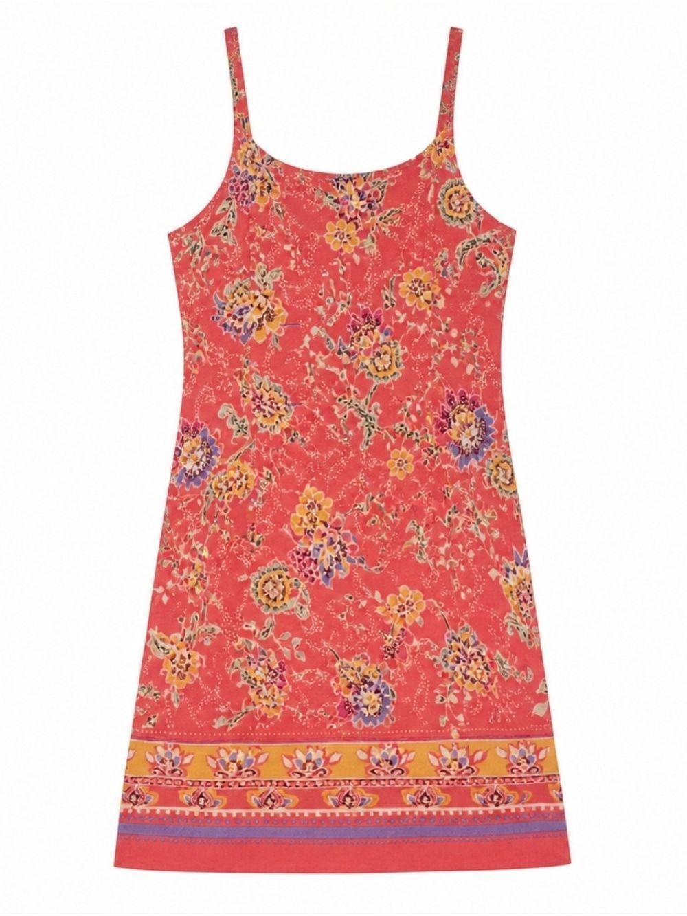 Talbots Linen Blend Dress Women’s Size 14 Floral Sleeveless Summer Coral - Picture 3 of 8